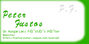 peter fustos business card